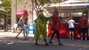 Tanya in Paper mache dragon costume