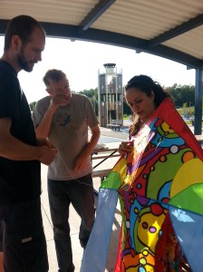 The grown ups flew a massive kite
