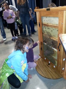 Tanya and Leena checking out bees
