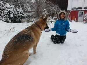 Playing in the snow