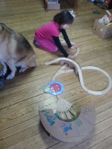 Shed and tunnel from cardboard